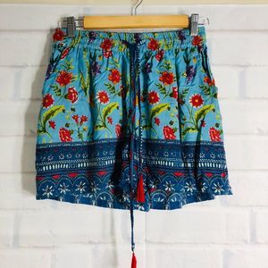 Angie Floral Drawstring Shorts NWT